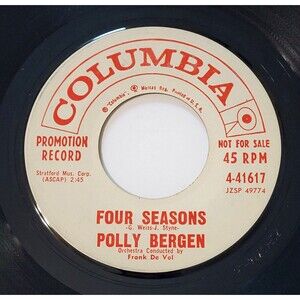Polly Bergen Four Seasons / It Might As Well Be Spring 45 RPM Promo EX 1960 Pop